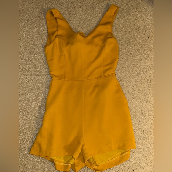 Mustard Yellow Sleeveless Romper - Picture 1 of 5